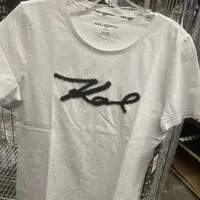 [S] KARL LAGERFELD KARL SCRIPT TWEED TEE,WHITE, L4WHC023-WHT (SKL1286)