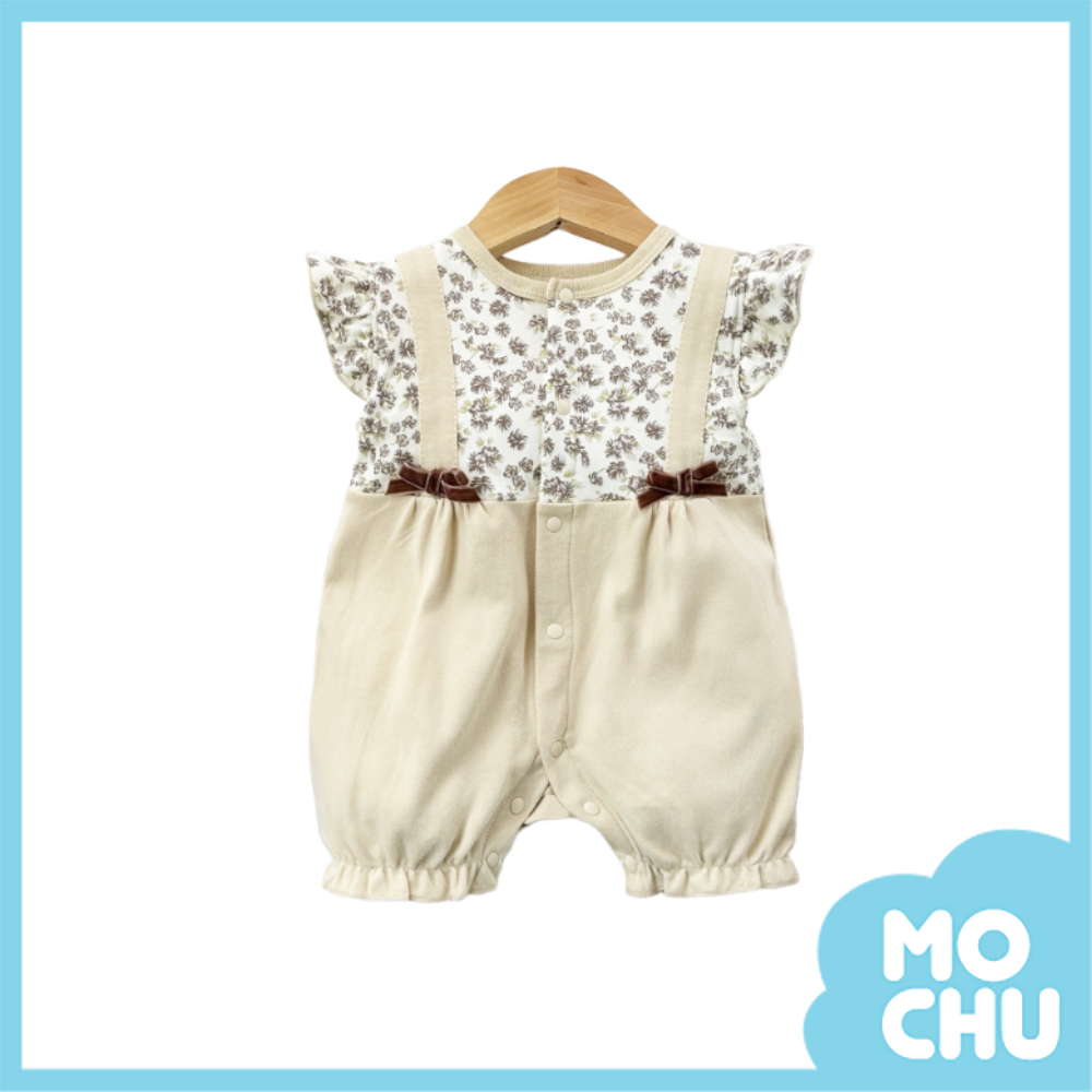 奶茶小碎花短袖包屁衣