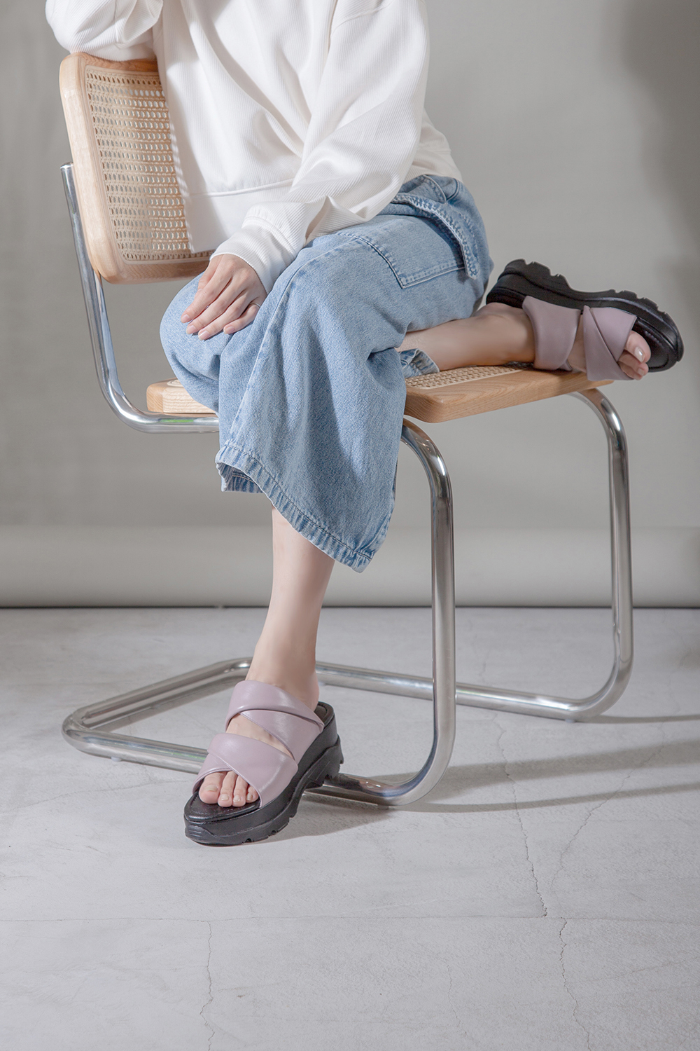 Double Collar Slide 雙扭帶增高厚底涼鞋