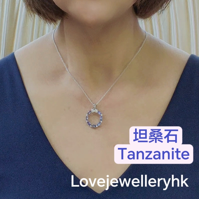 天然坦桑石花環吊咀        GP014