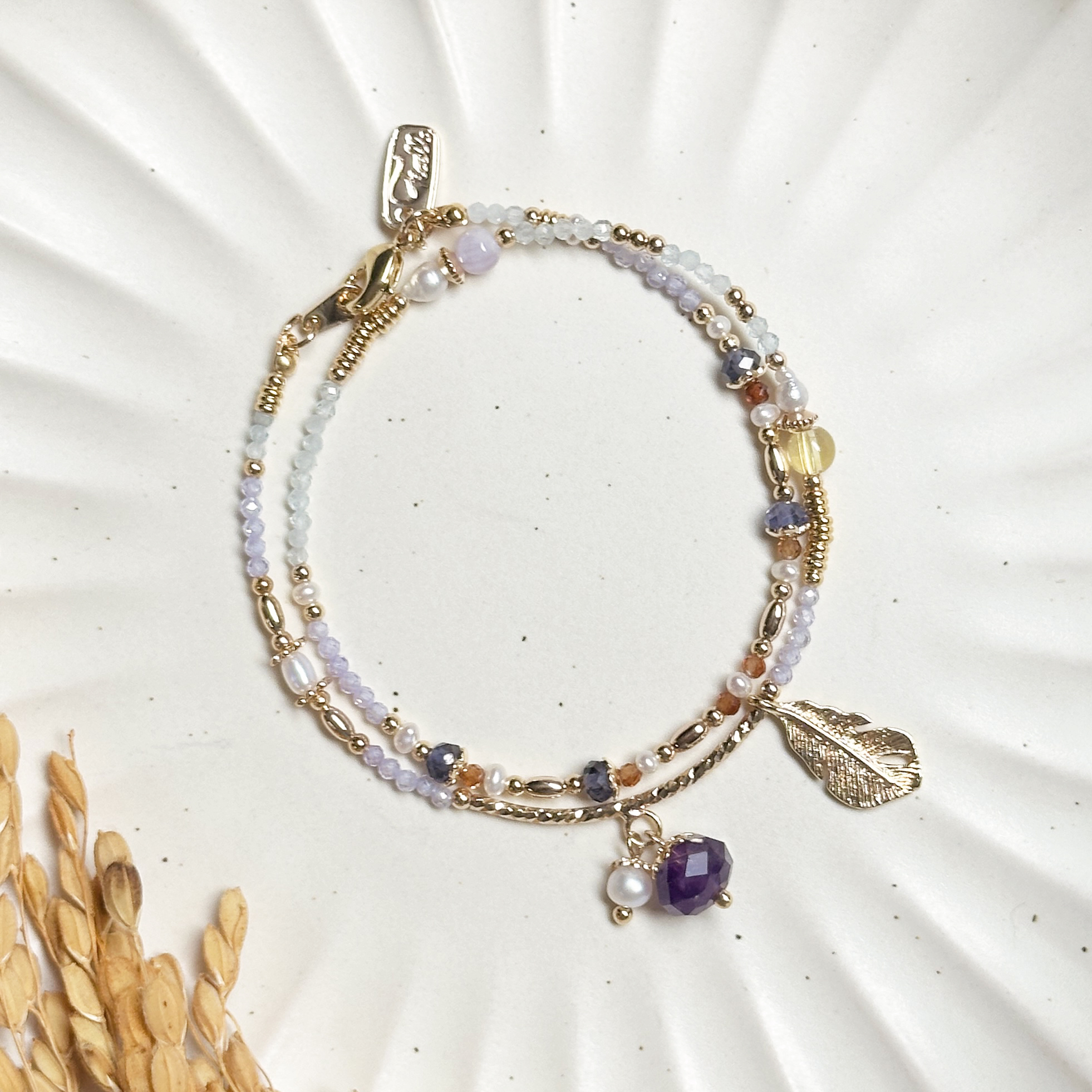 生日花 · 參月拾參 · 野生三色堇 – 紫水晶 – 手鍊