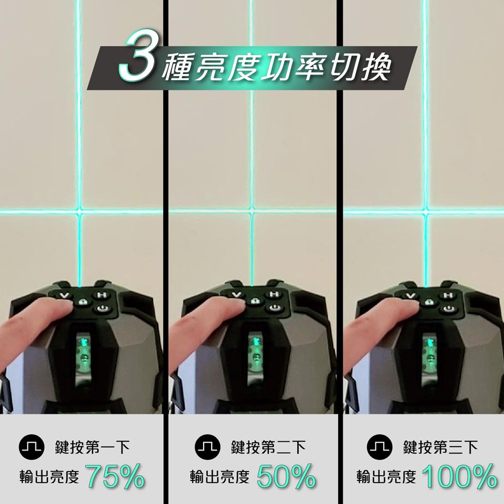 ＊中崙五金【附發票】漢威 綠光八線 自動整平 雷射水平儀 HU-9588G 強光點 4V4H1D8P