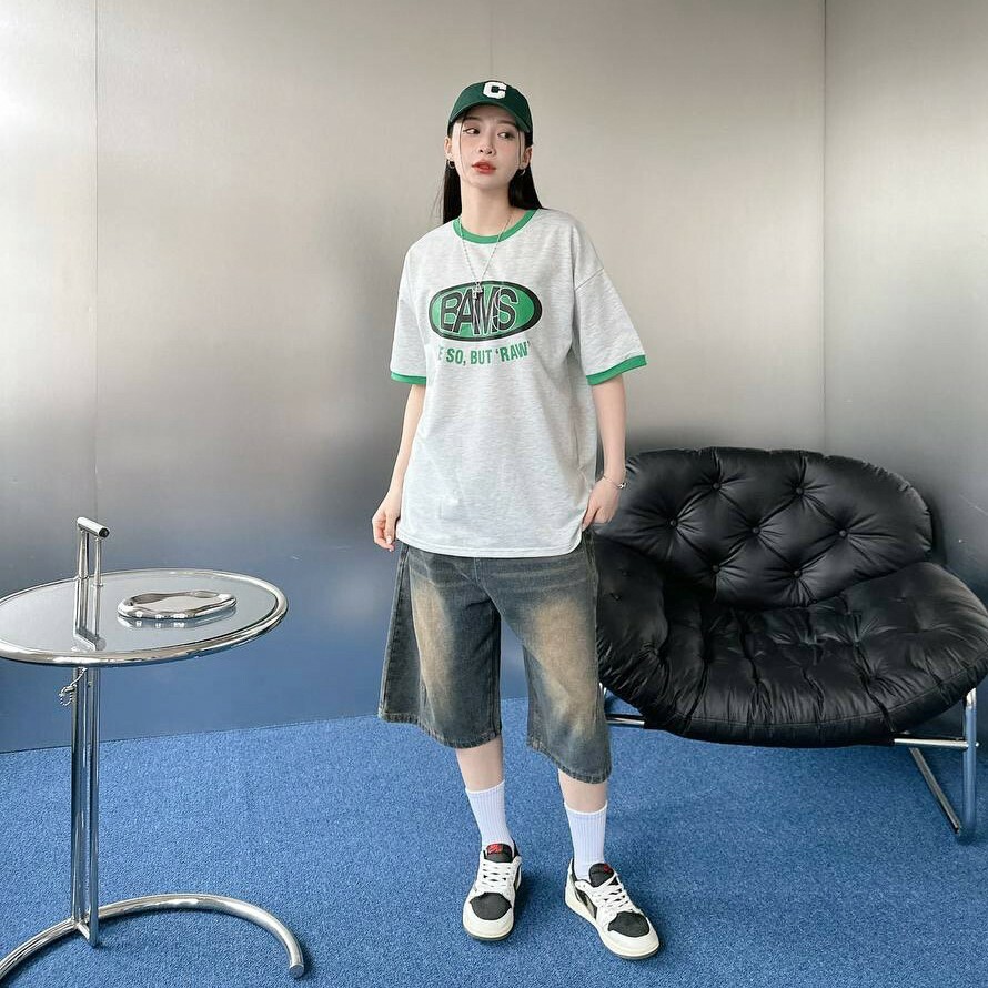 刷白牛仔七分褲(2colors)