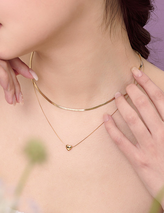 【鈦鋼】雙層愛心項鍊