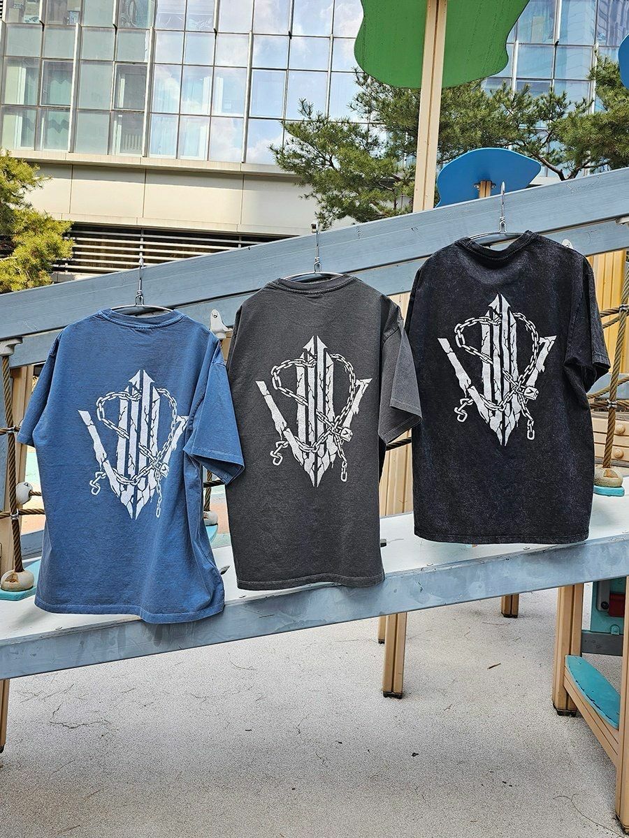 洗水英文字圖案短袖Tee VENTIQUE-054T