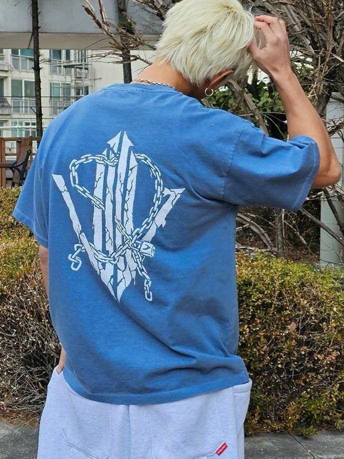 洗水英文字圖案短袖Tee VENTIQUE-054T