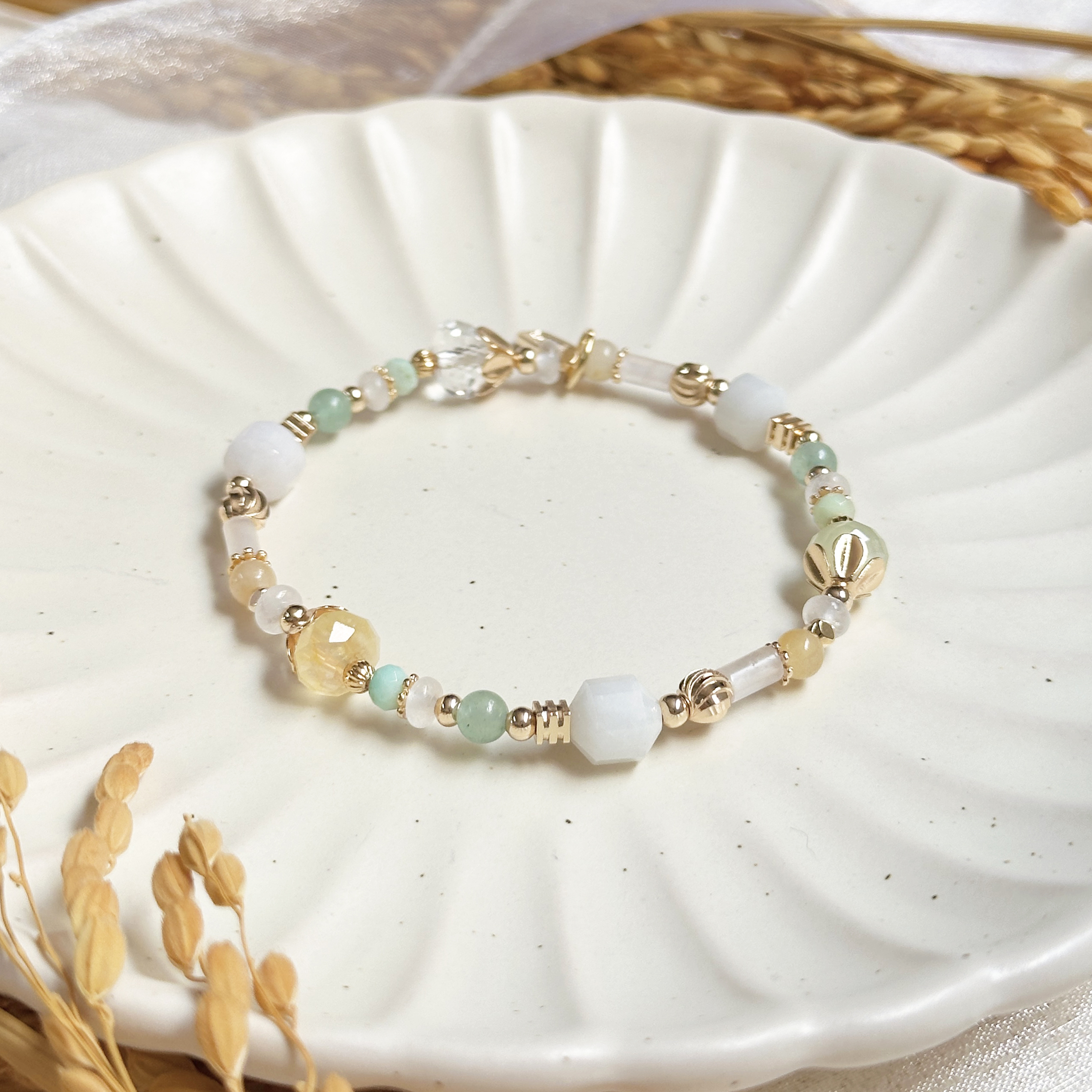 生日花 · 參月貳肆 · 貓眼草 – 緬甸玉 – 手鍊