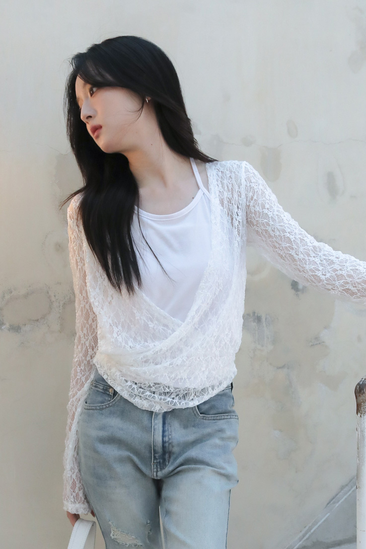 Lace Wrap Tee #上衣