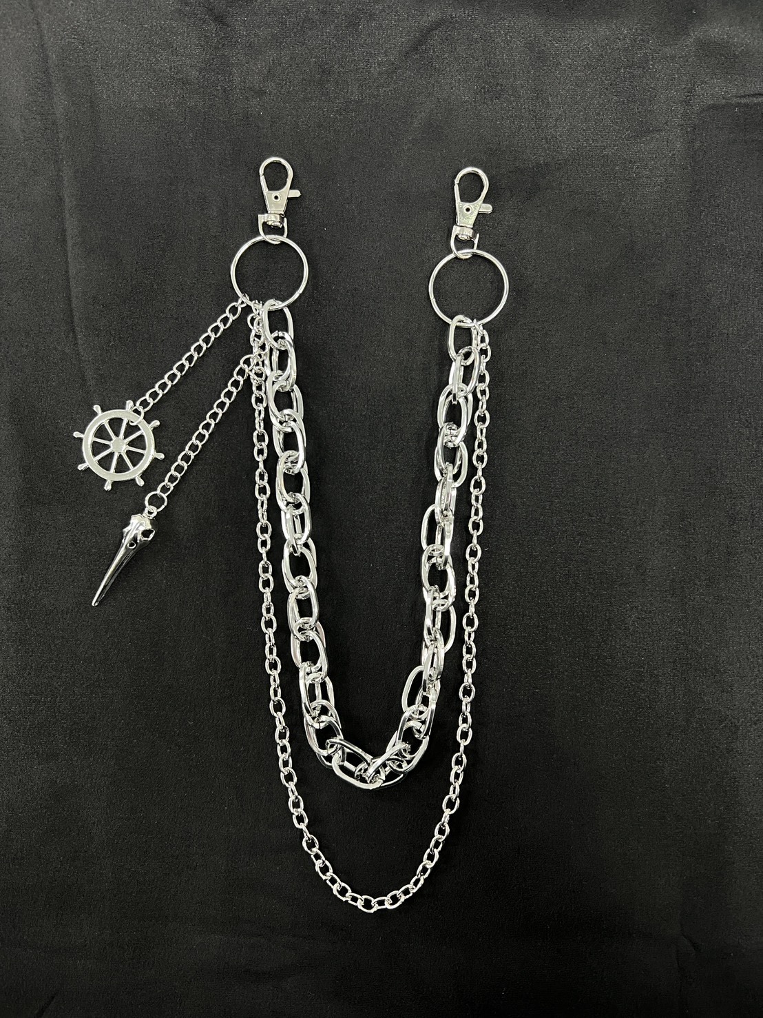 (GOAL) 海盜 船舵 尖嘴 雙層金屬褲鍊