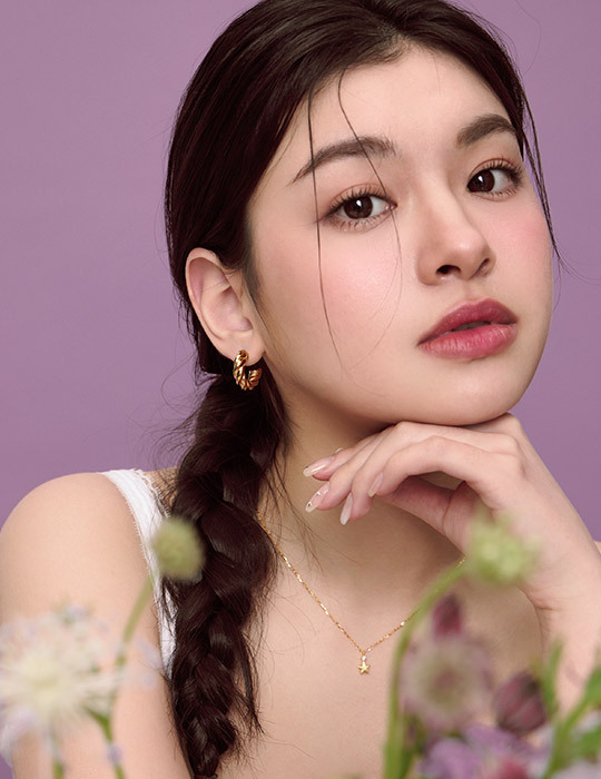 【鈦鋼】經典扭轉C圈耳環(金)