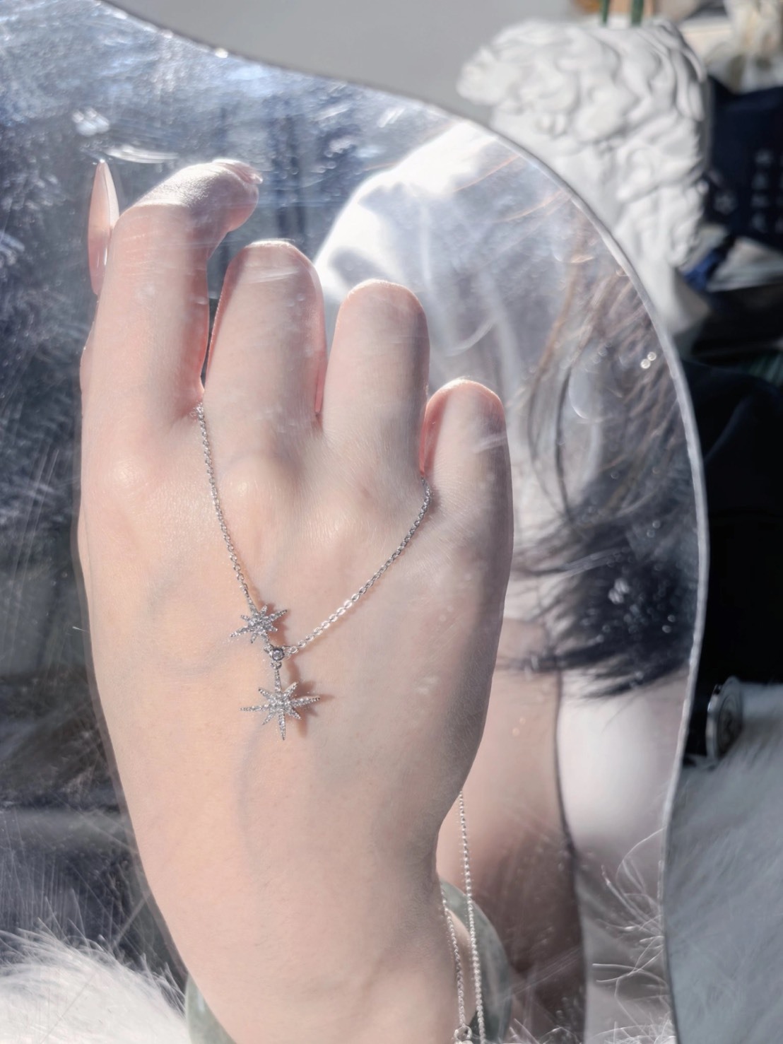 APM MONACO METEORITES系列雙六芒星 925銀 項鍊 AC6424OX