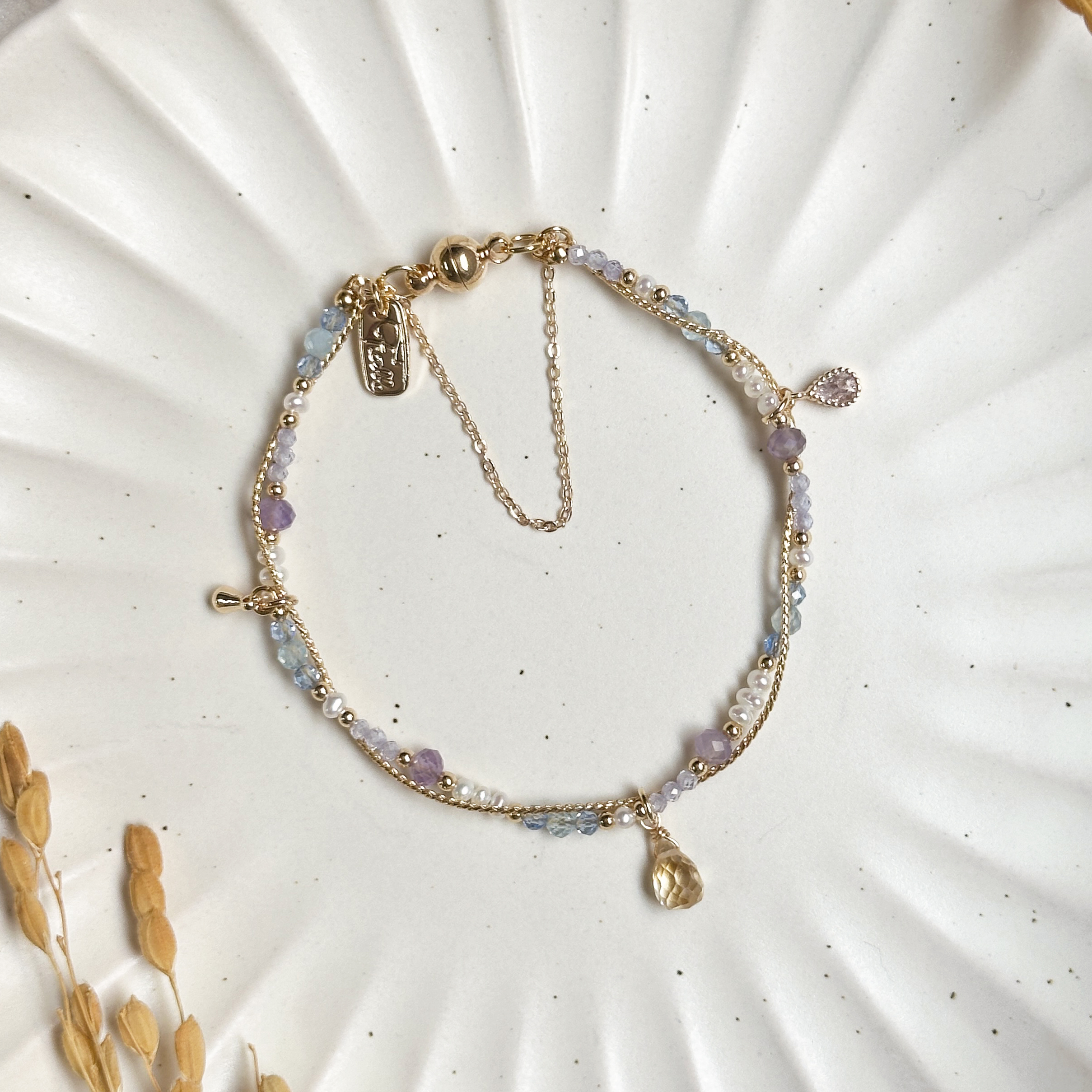 生日花 · 捌月貳貳 · 貓尾草 – 黃水晶 – 手鍊