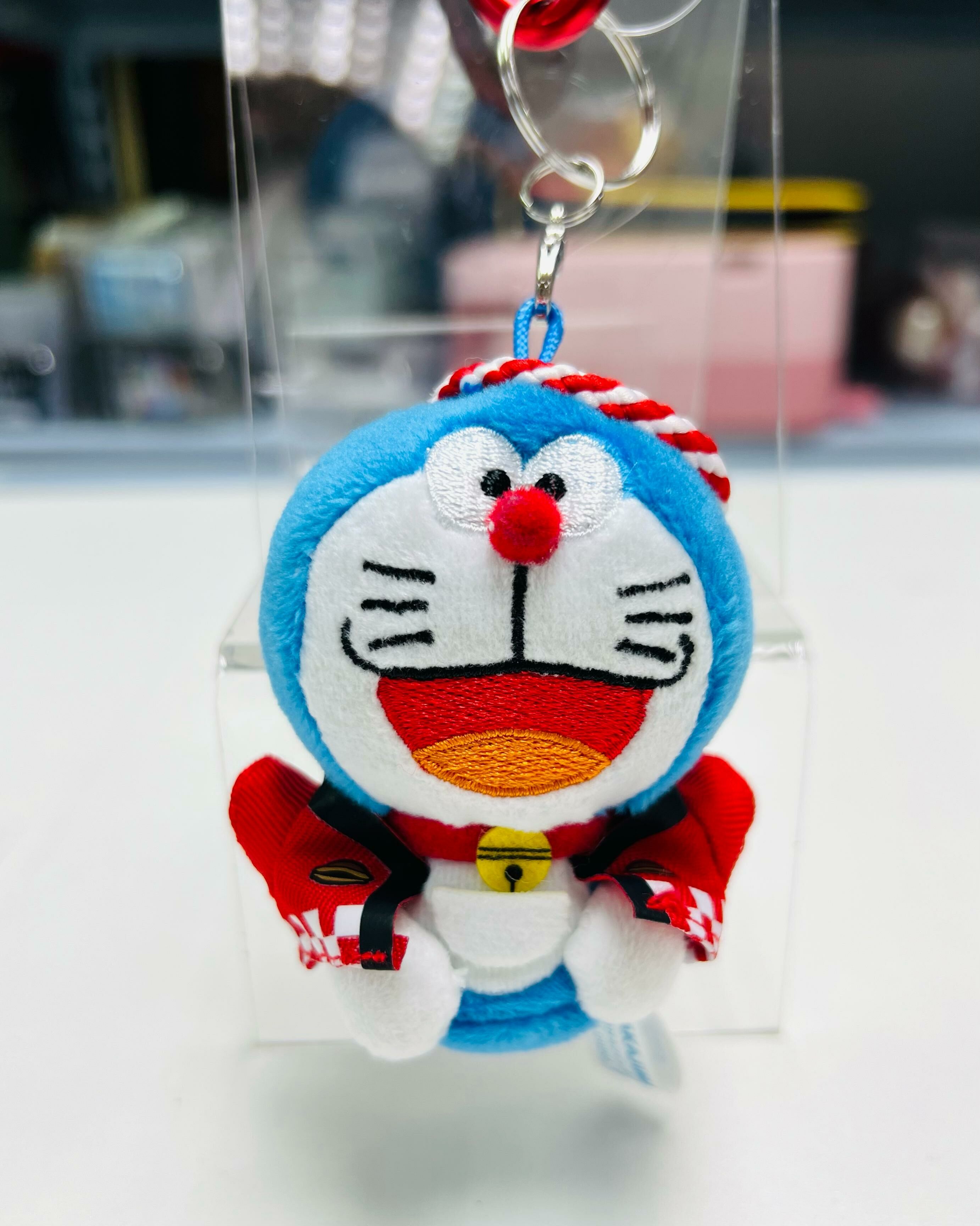 Doraemon Happy Carabiner Mascot Plush Keychain