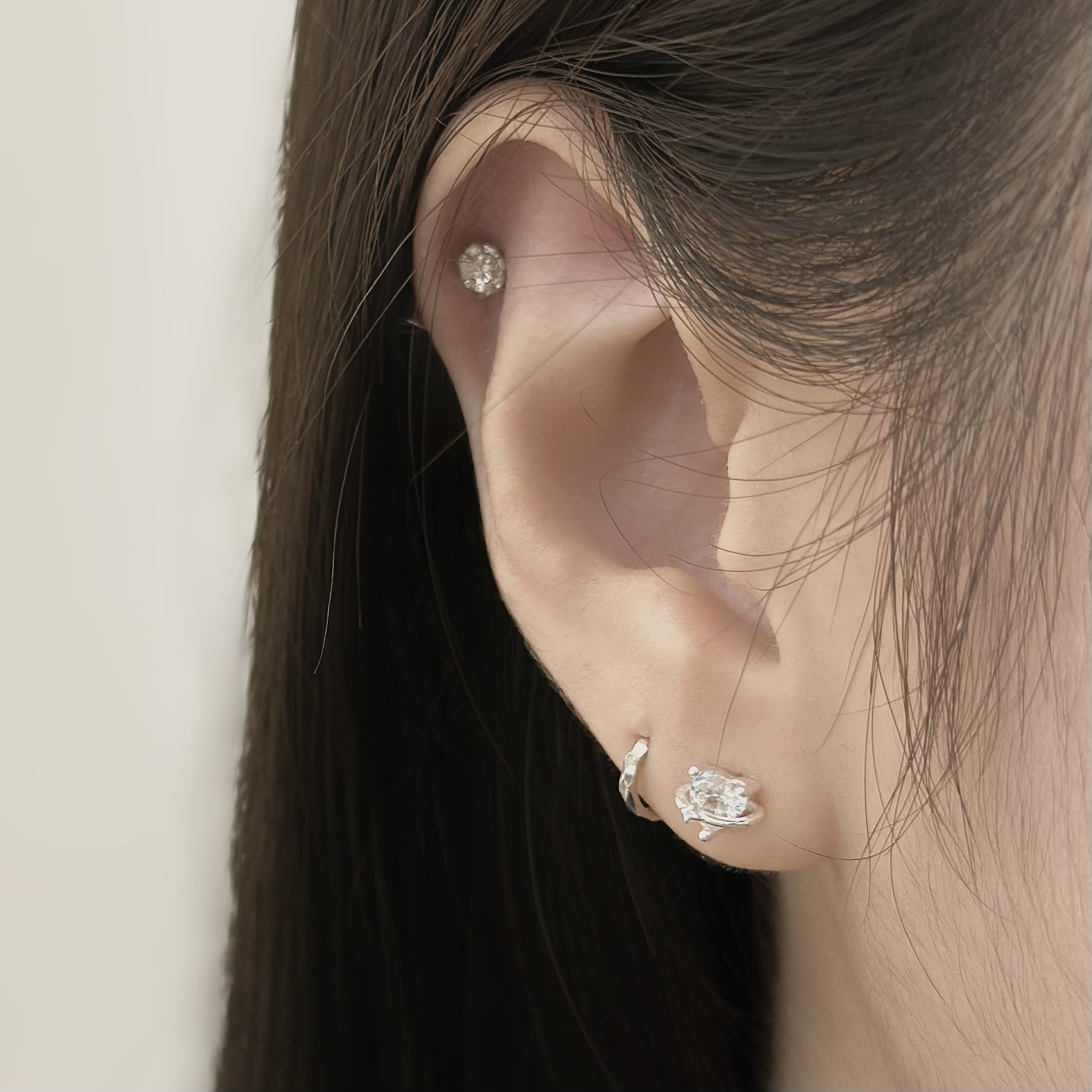 H02愛心星球純銀耳針