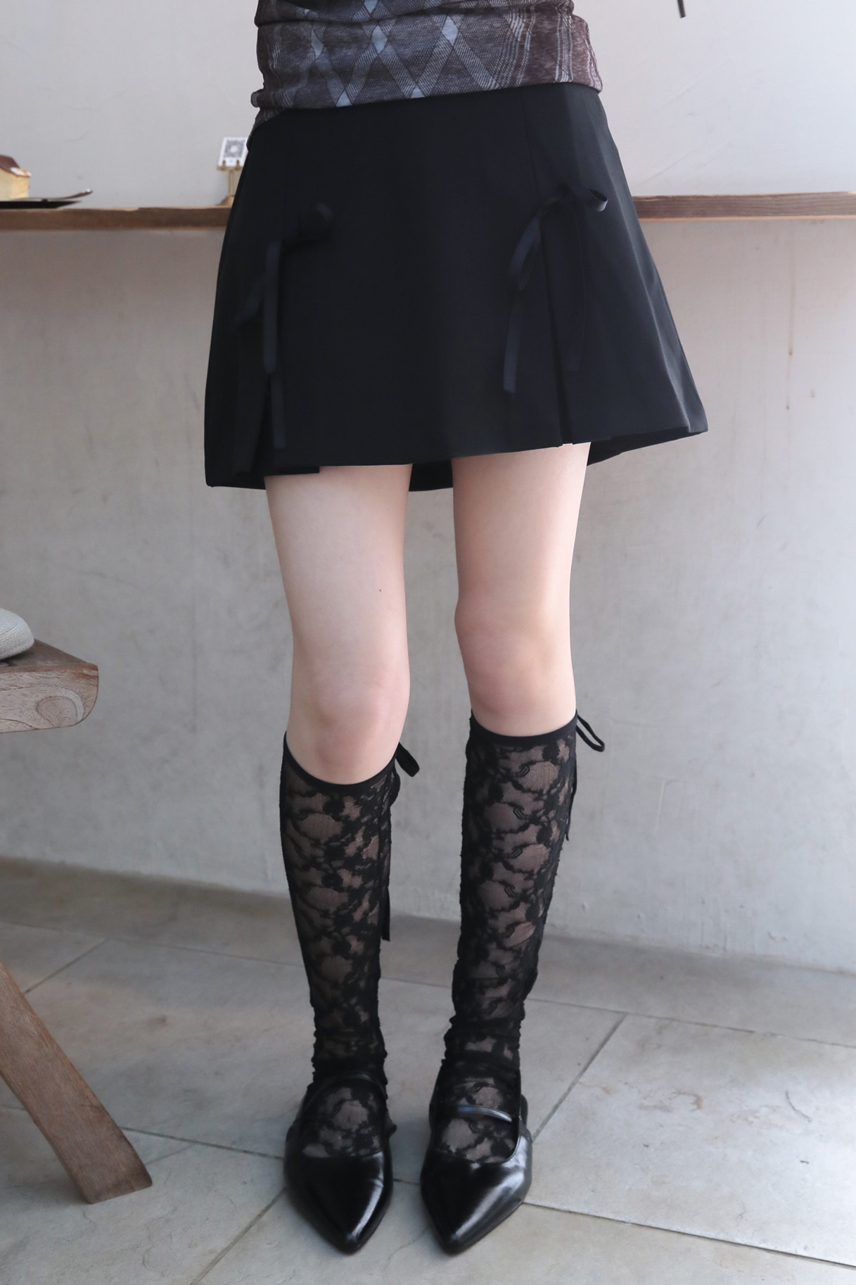 Medin Ribbon Mini Skirt #短裙