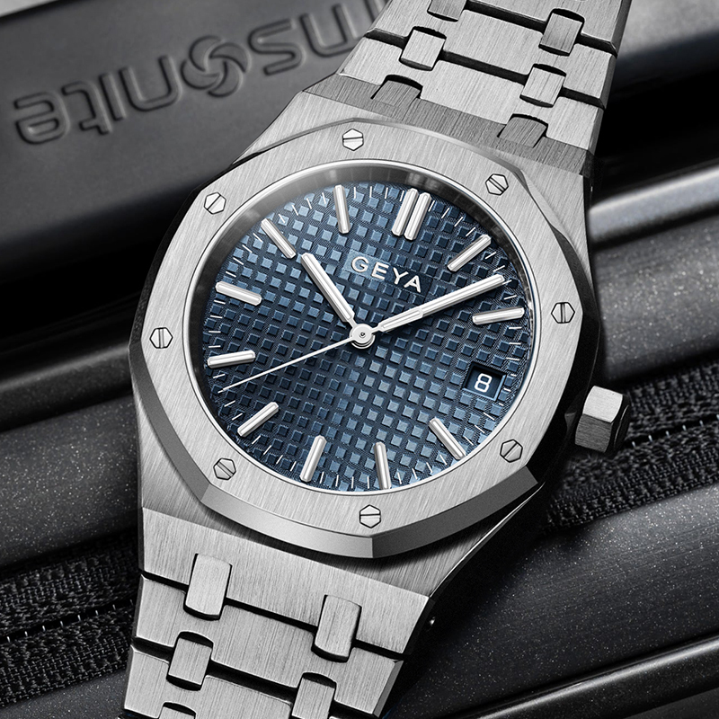 【GEYA格雅】G78083GWB 鏤空錶蓋 21顆寶石軸承 日期顯示 夜光指針刻度 機械 鋼錶