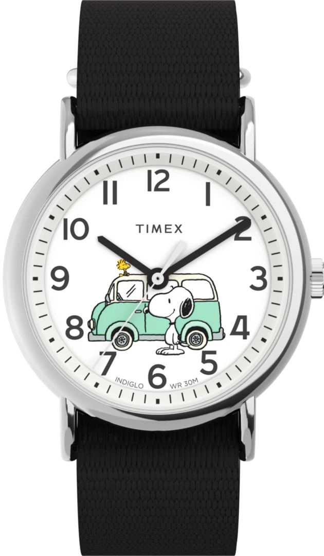 萬年鐘錶 - Timex x Peanuts® 天美時  Snoopy 聯名尼龍錶帶手錶 Weekender INDIGLO® 背光 TW2Y11800    錶徑38MM