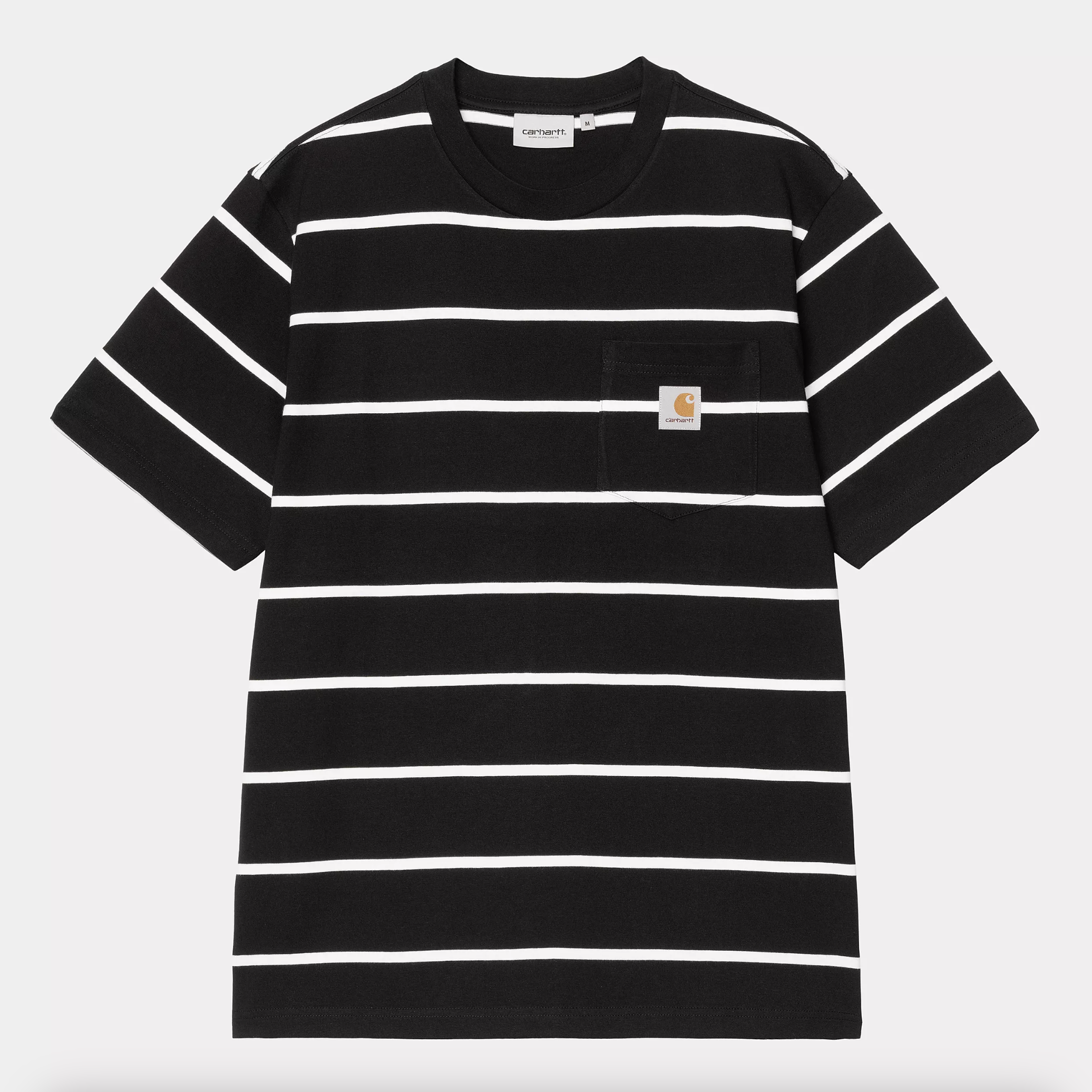 -(E13e03)-CARHARTT WIP AIKEN POCKET T-SHIRT 條紋 口袋 短Ｔ 黑色/藍色-I034487
