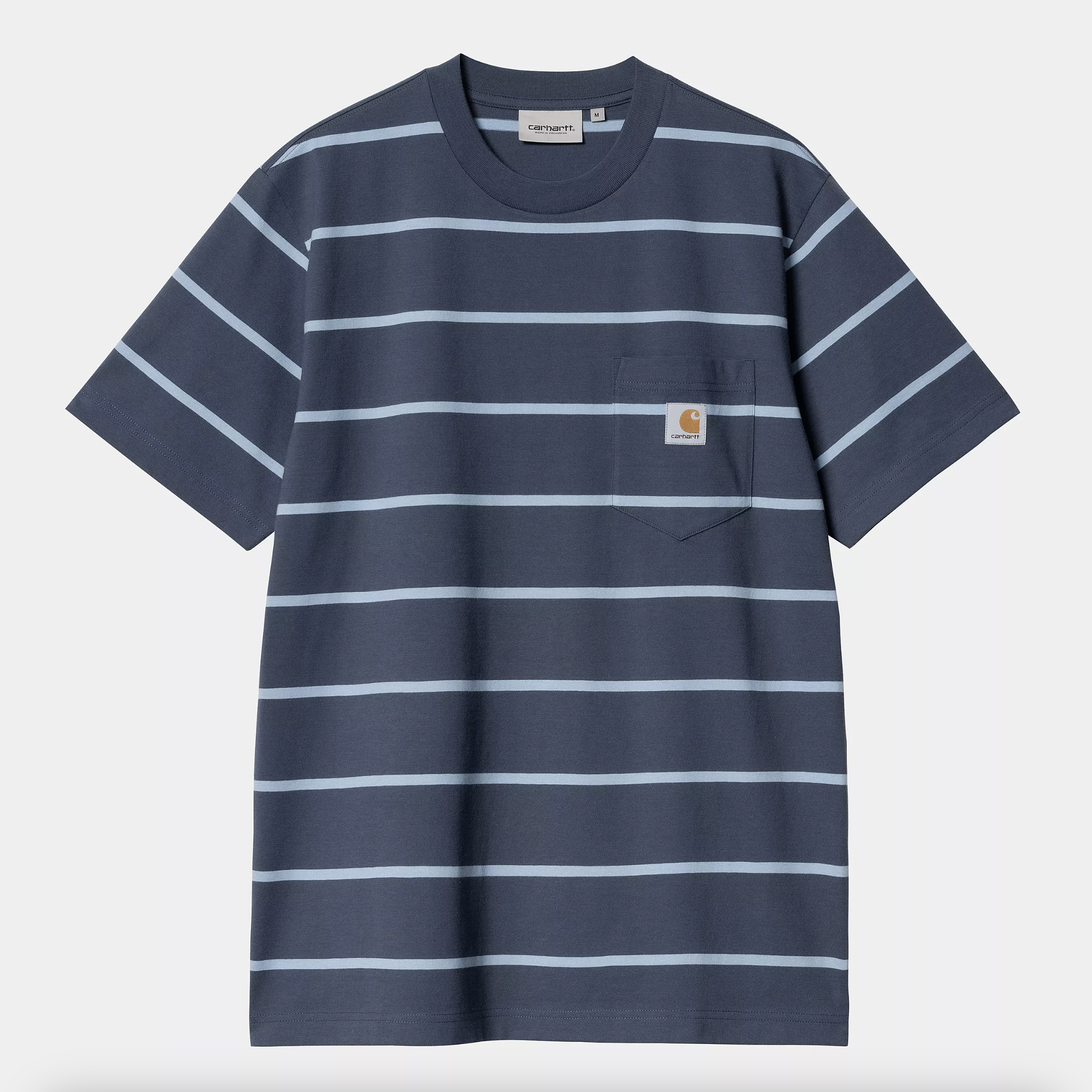 -(E13e03)-CARHARTT WIP AIKEN POCKET T-SHIRT 條紋 口袋 短Ｔ 黑色/藍色-I034487