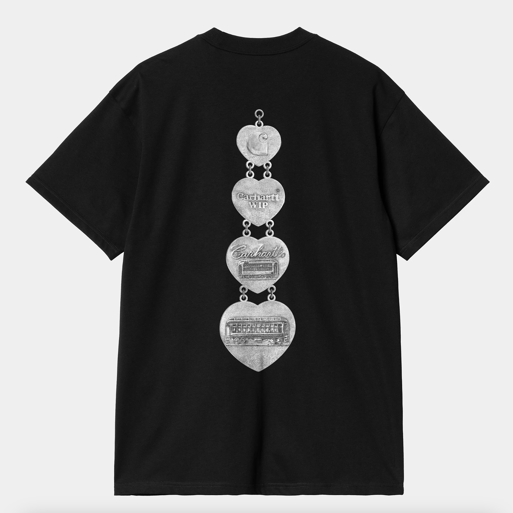 -(E17a02)-CARHARTT WIP HARTT CHAIN T-SHIRT 愛心 膠印 鏈條 短Ｔ黑色-I034663