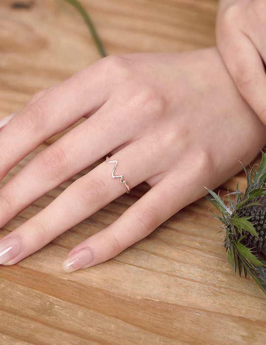 【925純銀】韓系半環繞可調式戒指