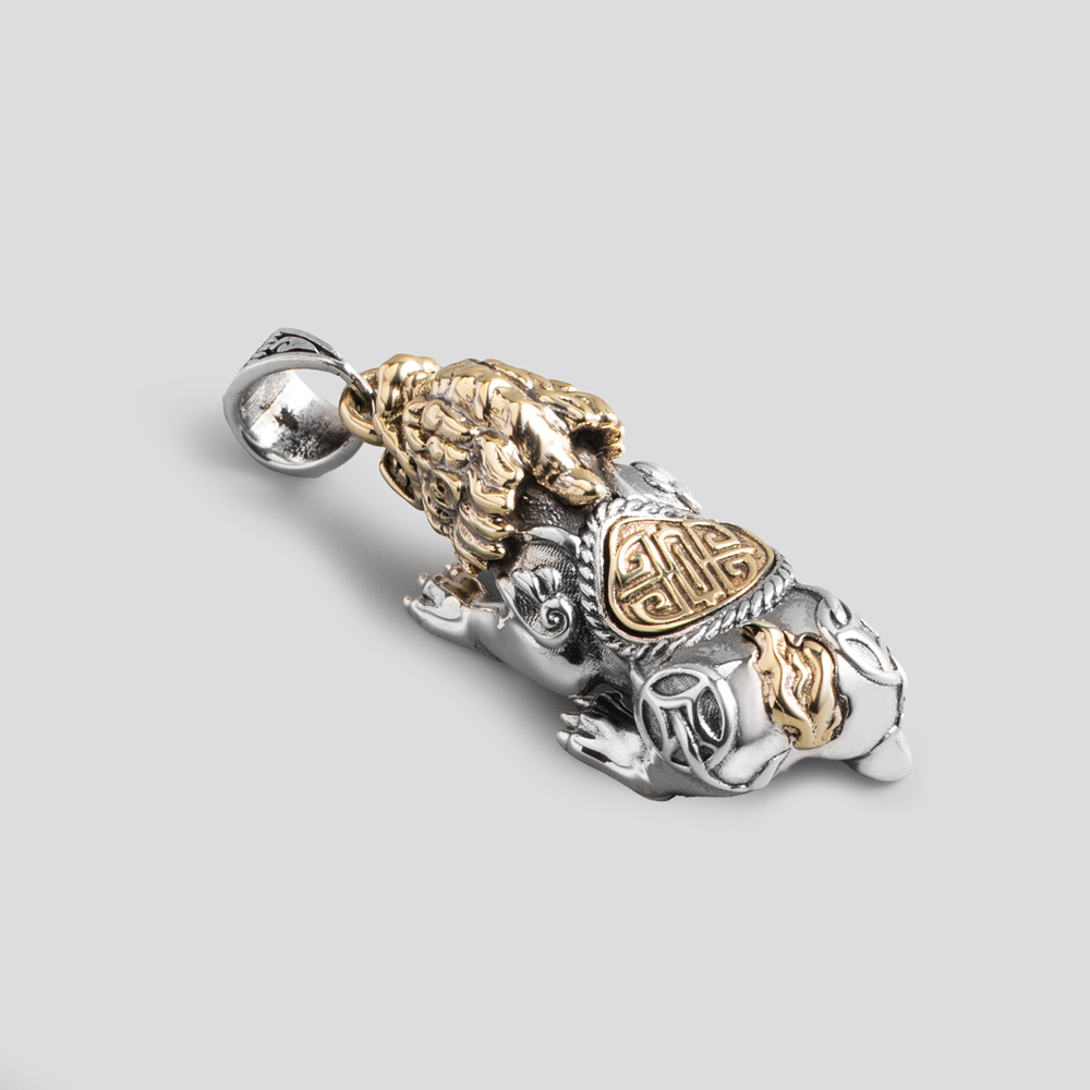 925純銀金運貔貅-項鍊