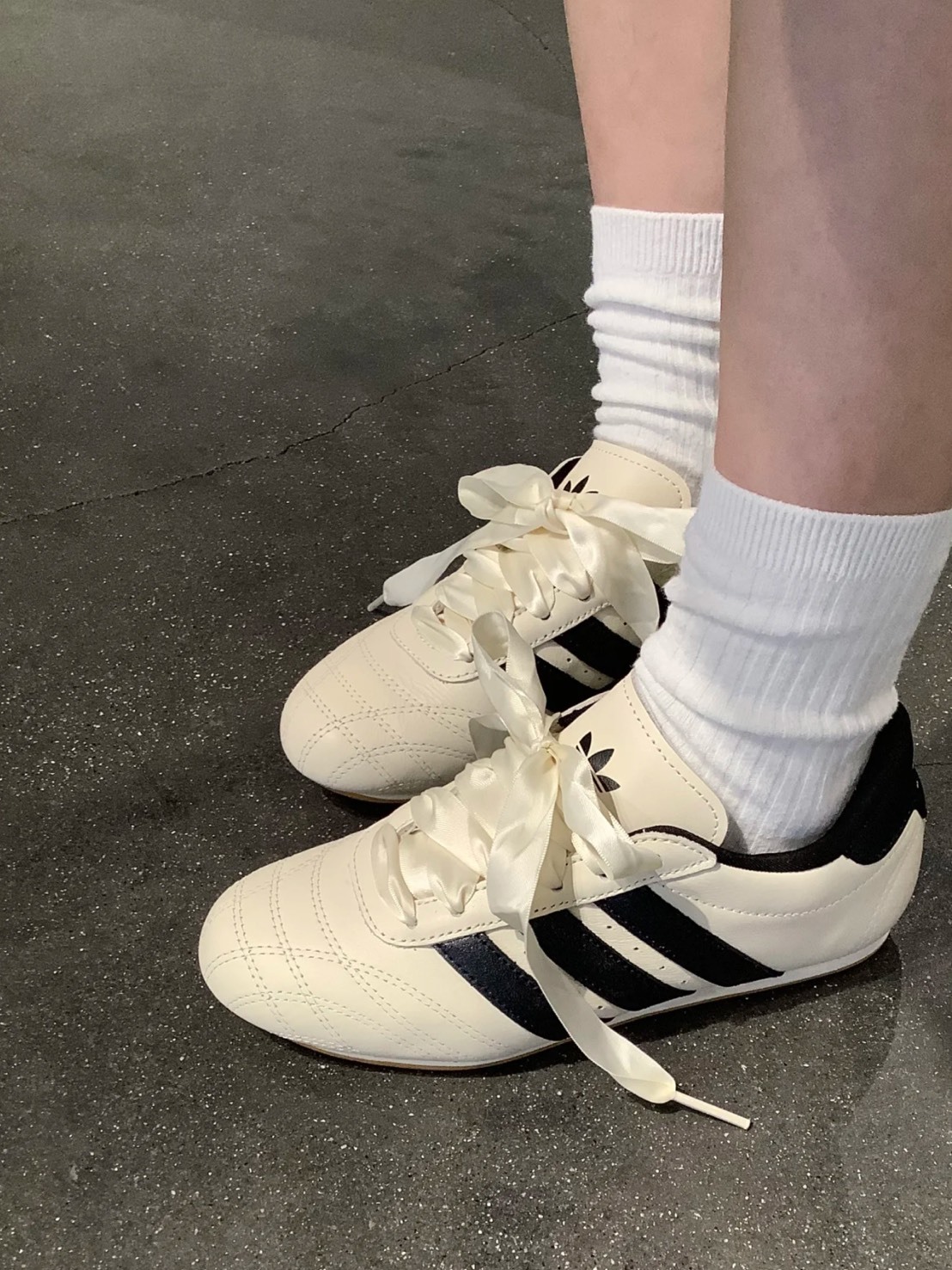 ADIDAS ORIGINALS TAEKWONDO LACE SHOES 奶白絲帶 薄底鞋 JS1616