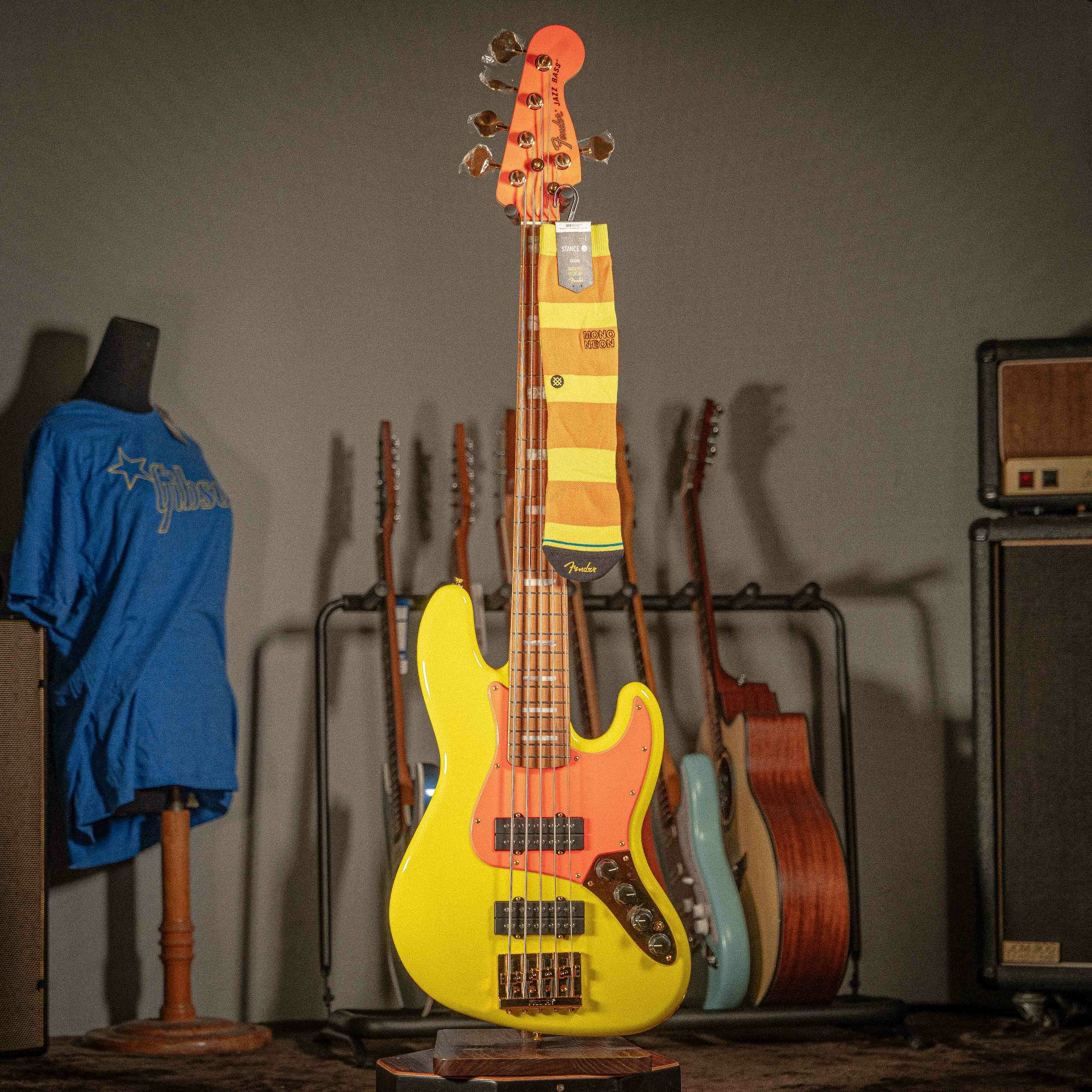 簽名款 Fender MonoNeon Jazz Bass V 五弦 主動式 電貝斯 贈同款襪子、貼紙