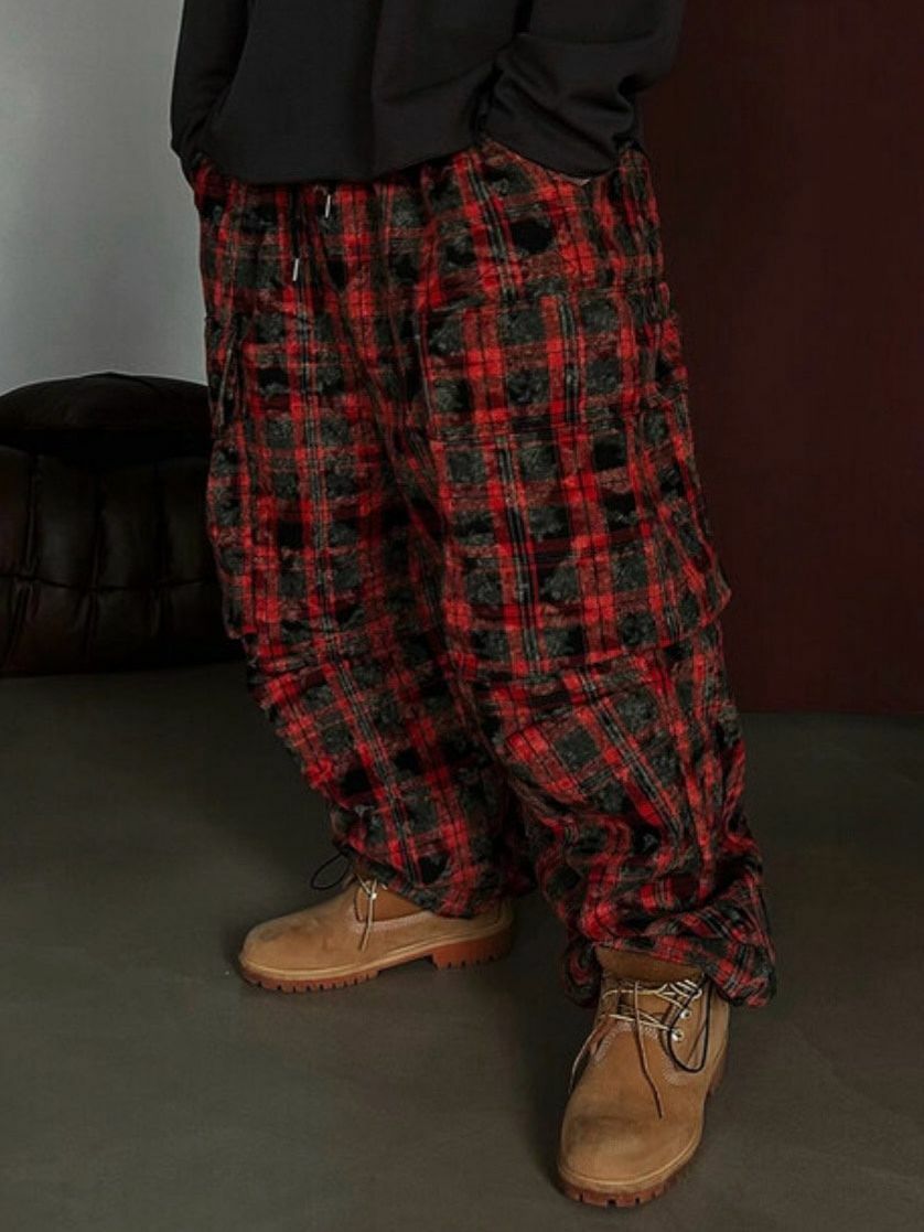 格仔工裝鬆身褲 GUNNER-004P