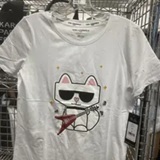 [S] KARL LAGERFELD WHITE ROCKER CHOUPETTE TEE, L4WHC038-WHT (SKL1296)