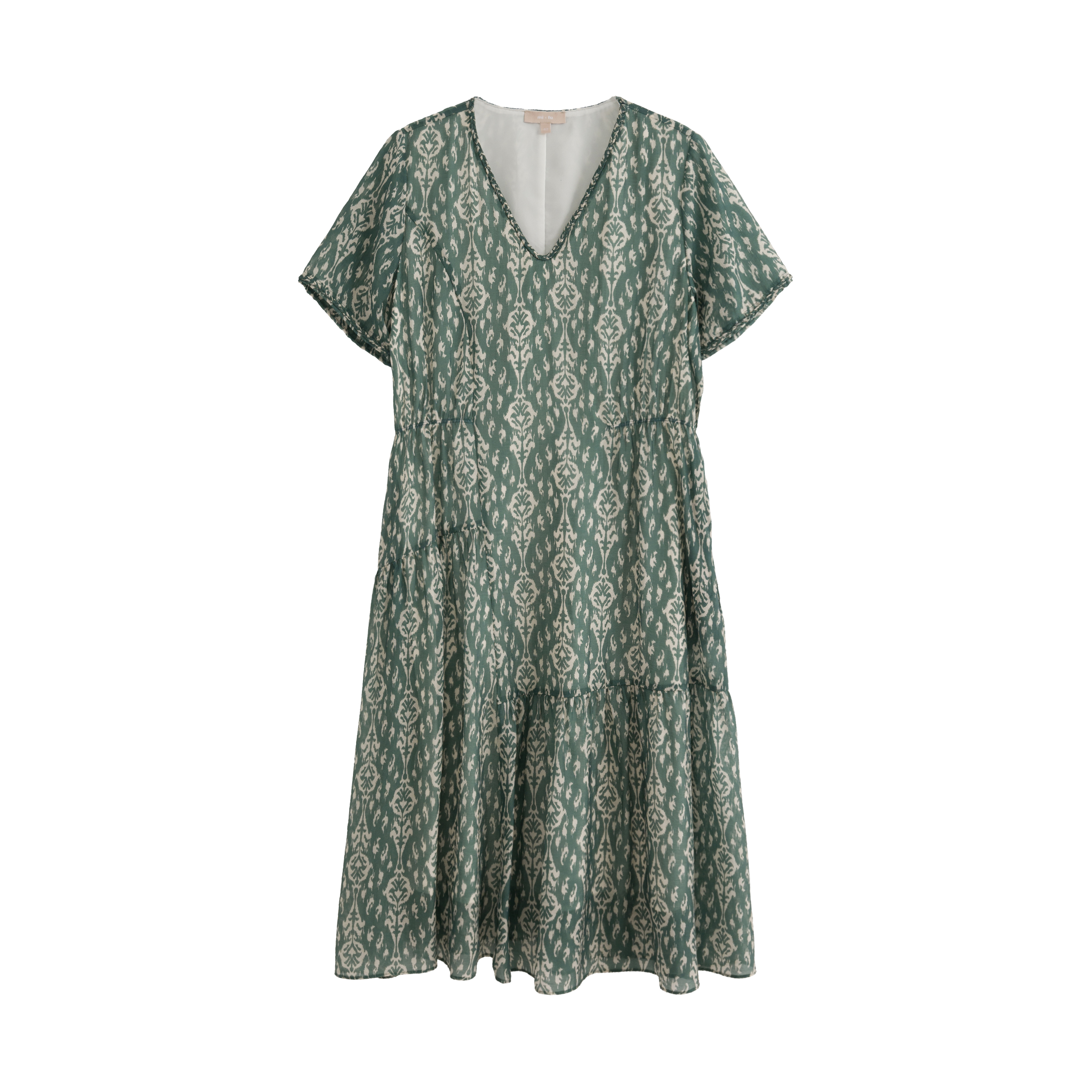 mi-tu 印花V領連身裙