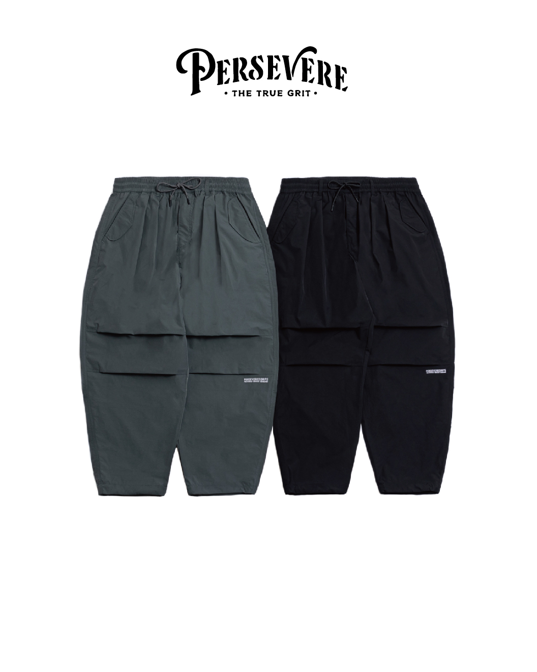 PERSEVERE 抗風性防潑水尼龍傘兵褲 灰綠 23 A/W Laminating Nylon Parachute Pants