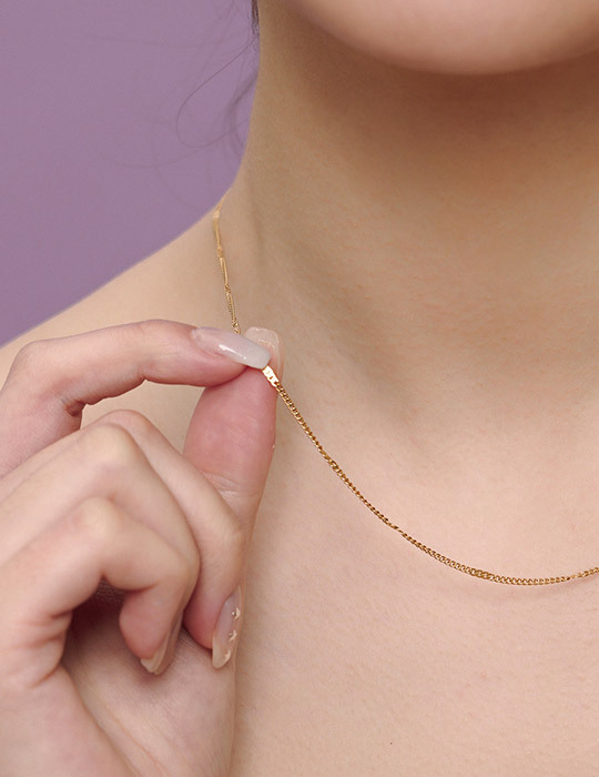 【鈦鋼】設計感扁麻花項鍊(金)