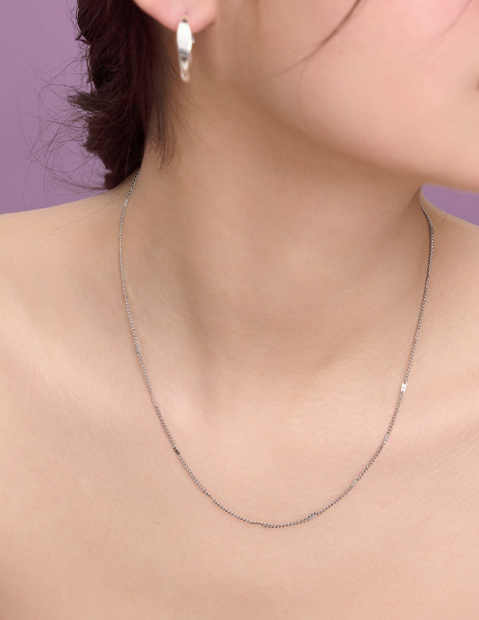 【鈦鋼】設計感扁麻花項鍊(銀)