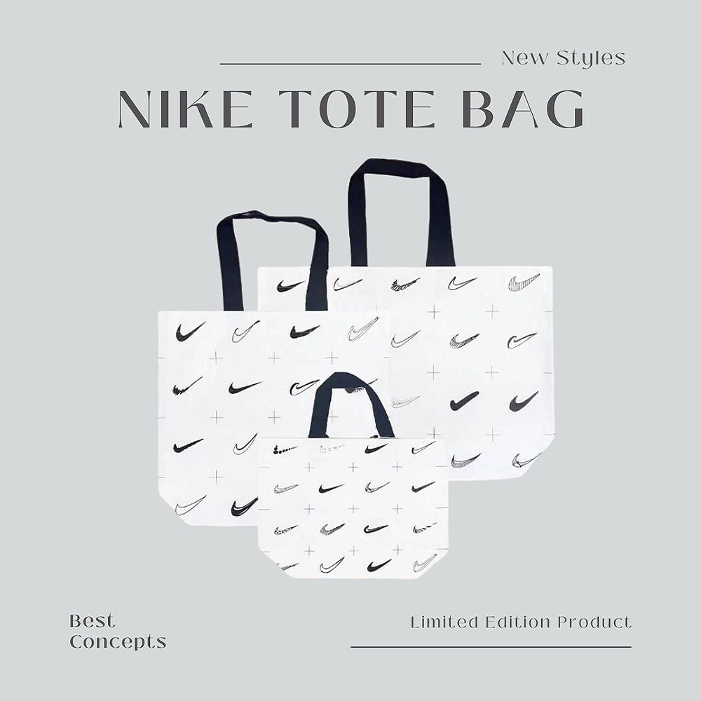 <國外限定💕>  NIKE TOTE BAG 塗鴉勾勾 防潑水 環保材質 購物袋 提袋 手提袋 線條/塗鴉