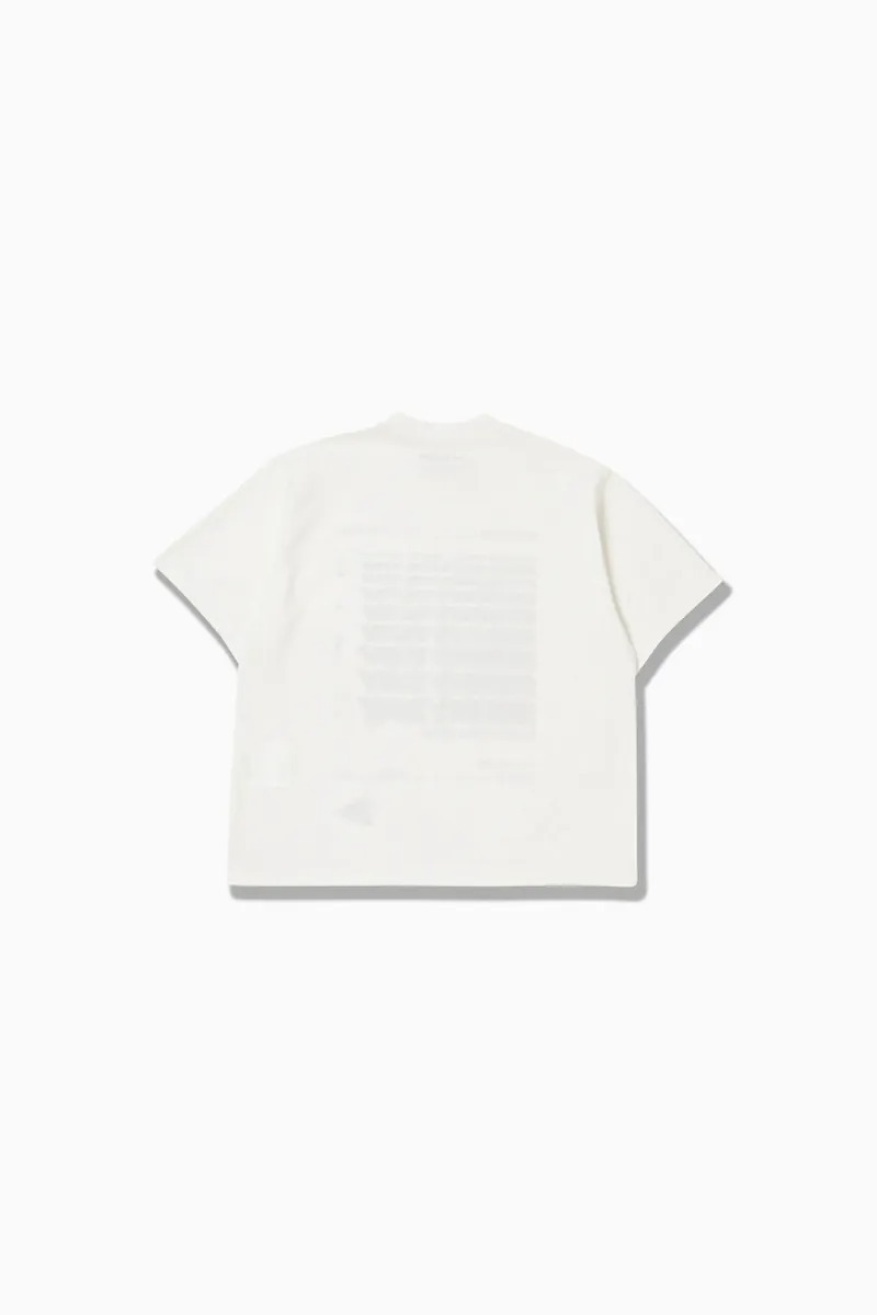and wander｜SUNNYDAY Printed Wide SS T "White"