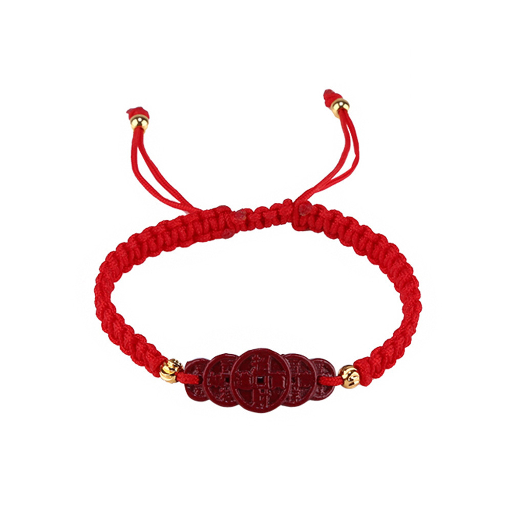 【風水好好玩】納財紫金硃砂錢幣手鍊(防小人/招財/保平安)