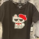 [S] KARL LAGERFELD BLACK CHOUPETTE BERET TEE, L4WHC095-BLK (SKL1299)