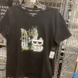 [S] KARL LAGERFELD BLACK CHOUPETTE IN PARIS TEE, L4WHC056-BLK (SKL1303)