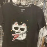 [S] KARL LAGERFELD BLACK ROCKER CHOUPETTE TEE, L4WHC038-BLK (SKL1304)