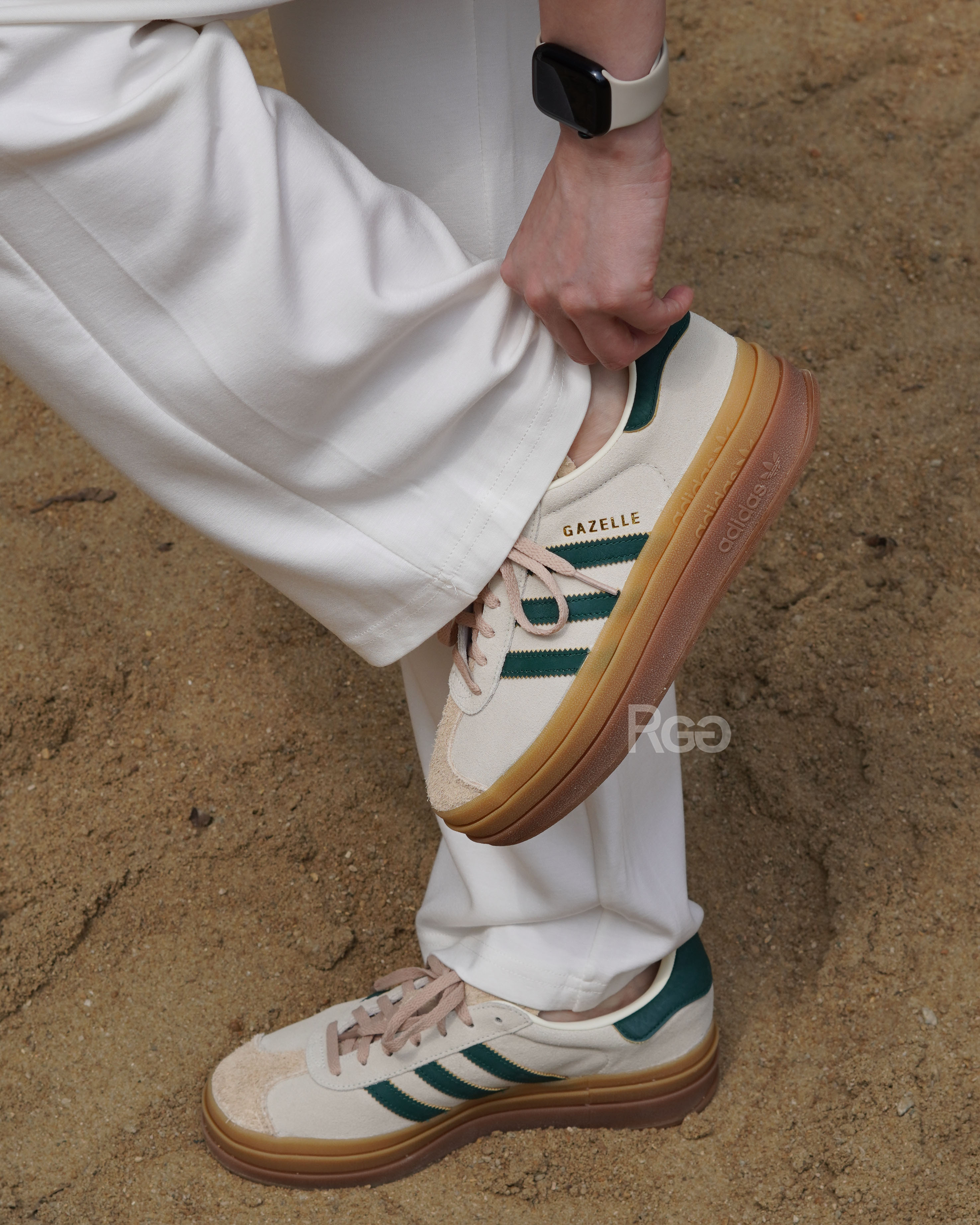 Adidas GAZELLE BOLD 榛果焦糖底 綠色 (ID7056)