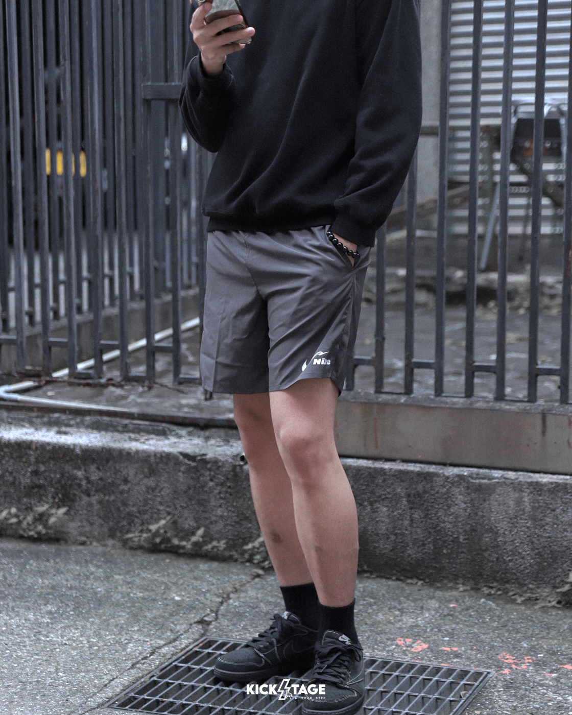 男款 Nike Dri-FIT  7吋 運動短褲 速乾運動短褲 網點LOGO 灰咖色【HV4884-299】