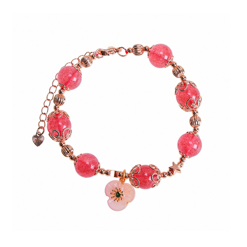 【風水好好玩】心花開草莓晶手鍊 (招桃花/旺人緣/增強愛情運)