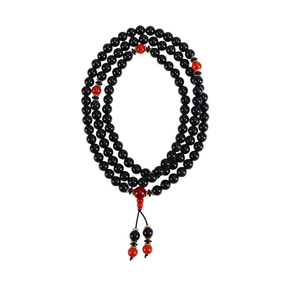 【風水好好玩】避邪旺運黑曜石108顆念珠 (化煞避邪/開運擺件/陽宅風水/防小人)