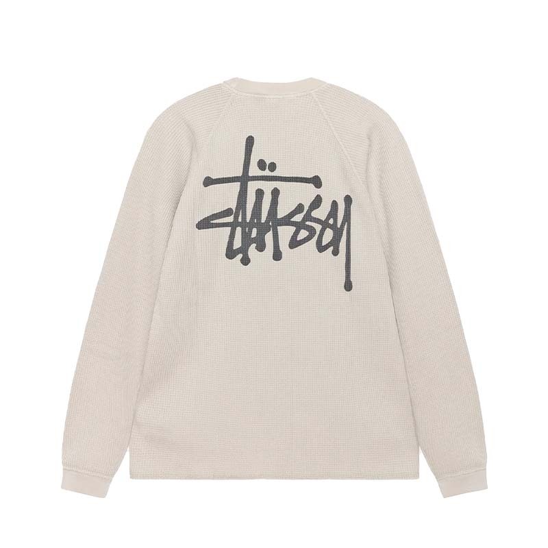 STUSSY BASIC THERMAL Bone 華夫格長袖 骨白色 1140356-BE [台灣現貨]