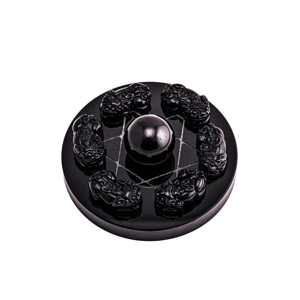 【風水好好玩】黑曜貔貅七星陣-加贈殊勝線香、玫瑰鹽 (化煞避邪/開運擺件/陽宅風水/防小人)