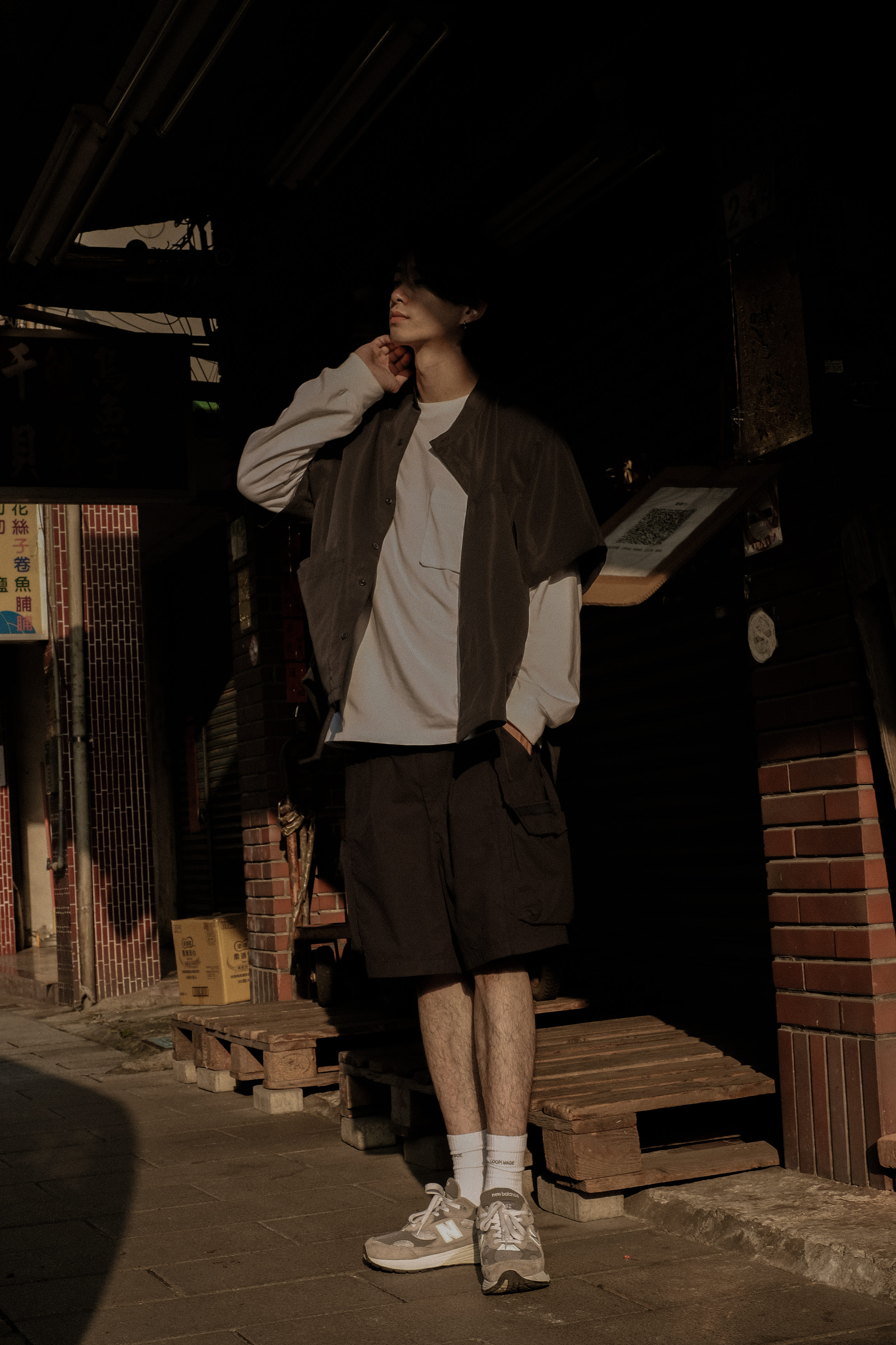 MELSIGN - Strap Washed Cargo Shorts - Navy
