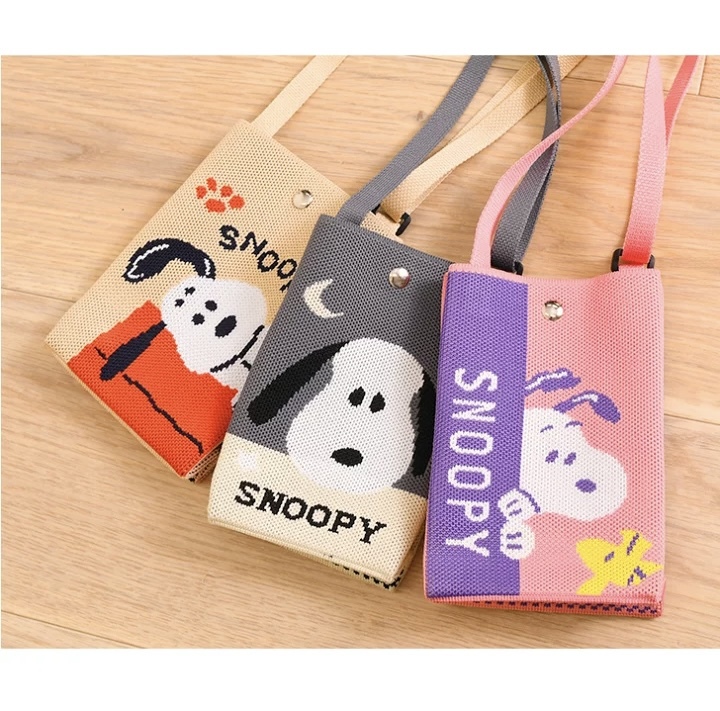 JP Snoopy 造型針織斜揹袋 3775