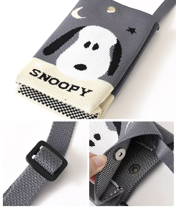 JP Snoopy 造型針織斜揹袋 3775