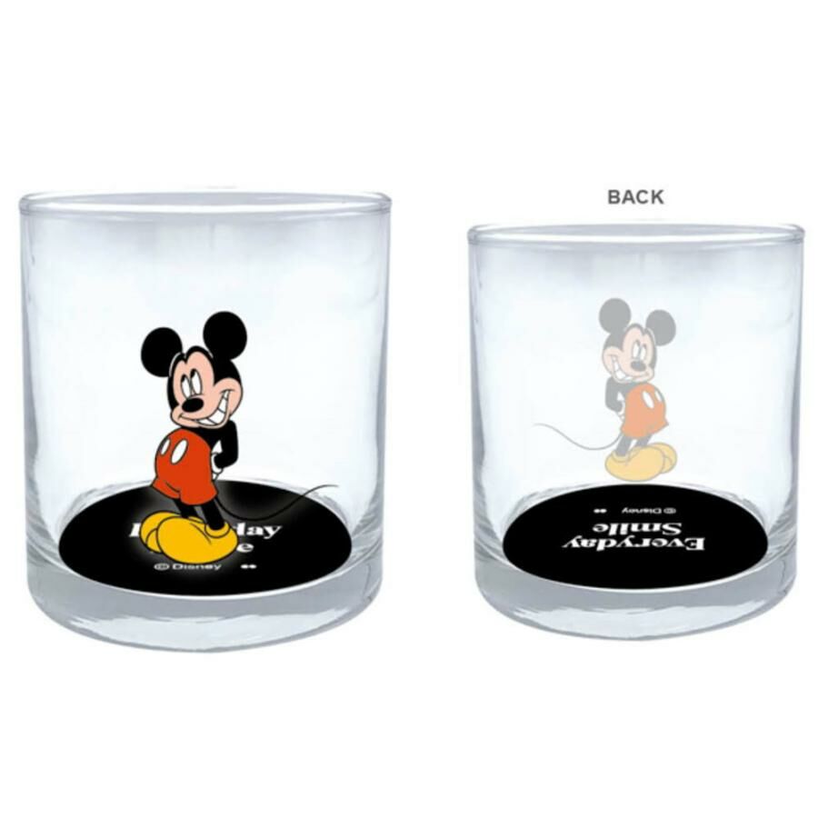 【超優惠】JP 米奇 透明玻璃杯 360ml 黑 5443